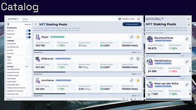 Qhub — NFT Staking Pools Catalog blockchain cryptoapp cryptoart cryptodashboard cryptodesign cryptointerface cryptoproduct cryptoux decentralized decentralizedfinance defi defidesign defiproduct defiui defiux liquiditypool nftart nftdesign nftui web3