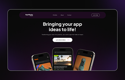 AppWorks Studio - App Development Company Homepage Design app company app development company banner design figma hero section design homepage design mockup ui ui design uiux design visual design web design website design