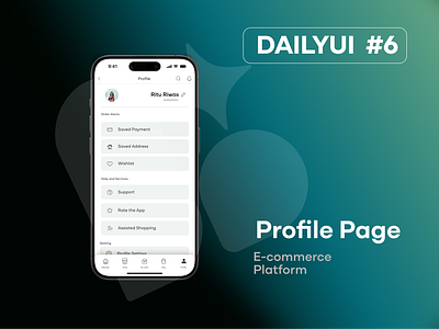 DailyUI#006 (profile page) account page boutique app branding clothing app dailyui dailyui006 e commerce app e commerce profile fashion app logo profile page ui user profile