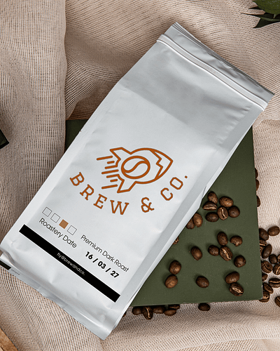 Brew & Co. - Logo Design 3d branding brew coffee cold drink graphic design logo logodesigner rocket ui