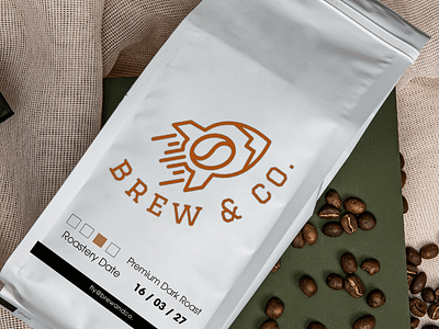 Brew & Co. - Logo Design 3d branding brew coffee cold drink graphic design logo logodesigner rocket ui