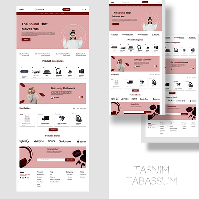 Headphones & Audio store website UI design ui ux