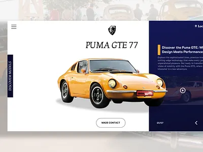 projeto ux | carros clássicos antigo branding landing page ui