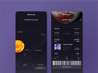 Space ticket booking app animation booking app design mobile app mobile app design mobile app identity mobile ui space app tickets app tickets booking app ui