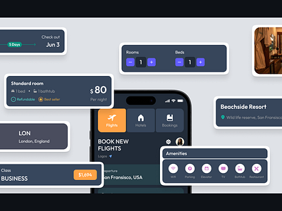 Aerostay Shots component desihn design system mobile design product design ui ux