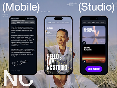 Design Studio (Mobile) dark design h5 lab mobile portfolio studio ui web work workspace