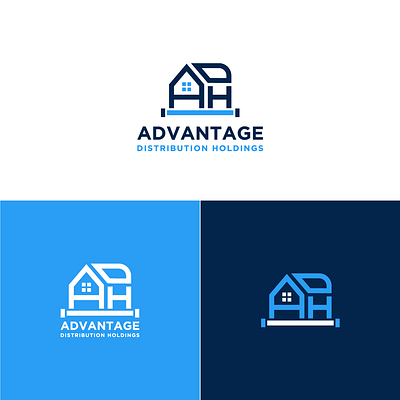 ADH Initial Letter logo Design brand branding company branding design graphic design home home logo house house logo logo logo design realestate logo