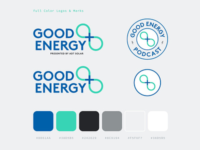 Good Energy Podcast – Logos & Marks badge branding color palette design icon illustrator logo podcast vector