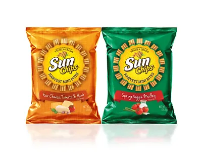 Sun Chips Harvest Mini Bites chips corn cpg cracker crisps freelance frito lay graphic design multigrain package design packaged goods packaging sun chips