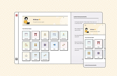 The Launcher - Student Dashboard announcements apps arun comprehensive dashboard design drawer education laucher learningexperience navigation responsive simple student ui userexperience ux