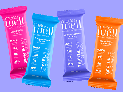 Menowell Packaging bars branding branding. chocolate consumer packaged goods cpg energy granola graphic design health menopause package design packaging