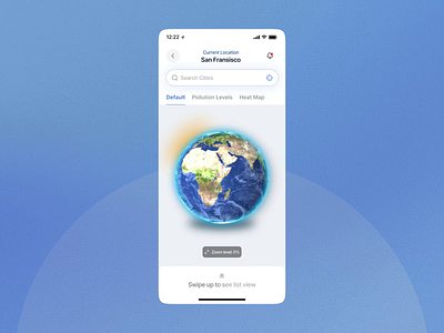 Pollution Tracker: Map View animation mobile app pollution app ui ux uxkasim