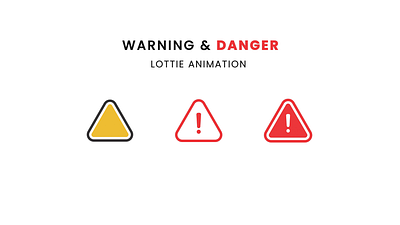 Warning & Danger Icons Lottie Animation alert notification alert sign animation caution sign danger notification danger sign danger symbol design illustration lottie animation motion graphics red danger sign symbol ui ux warning warning notification warning notification symbol warning sign lottie animation