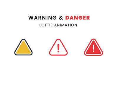 Warning & Danger Icons Lottie Animation alert notification alert sign animation caution sign danger notification danger sign danger symbol design illustration lottie animation motion graphics red danger sign symbol ui ux warning warning notification warning notification symbol warning sign lottie animation