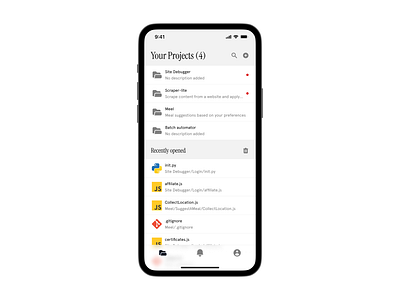 Your projects… app design ui ux