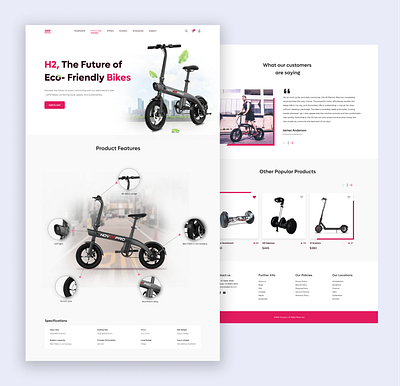 Electric Bike Webpage design figma product design ui ux