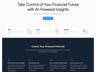 WEALTHWISE Fintech finance fintech landing page ui