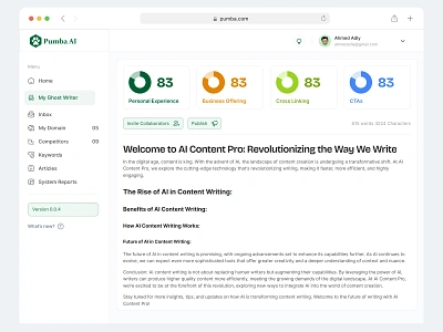 Pumba - Ai content writer tool ai ai content writer ai dashboard ai landing page ai writer ai writing chatgpt content writer generate blog jabel landing design landing page saas saas ai saas product saas tool saas website ui webapp writing by ai