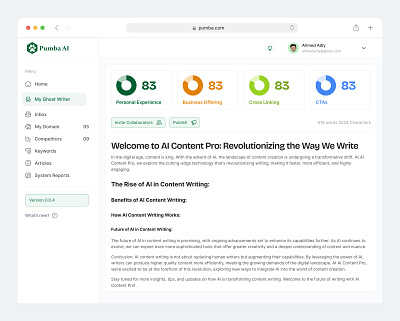 Pumba - Ai content writer tool ai ai content writer ai dashboard ai landing page ai writer ai writing chatgpt content writer generate blog jabel landing design landing page saas saas ai saas product saas tool saas website ui webapp writing by ai