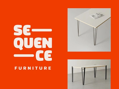 Sequence Furniture 3d brand configurator furniture logo modul modular orange sequence symbol table typography wordmark