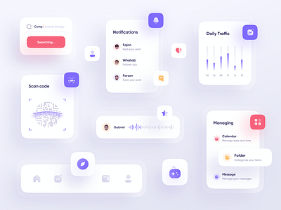 Iconly With Components Landing page ui design interface landing landing page landing page ux ui design landingpage ui landings minimal ui uiux web web designer web interface webpage websites webui webui design