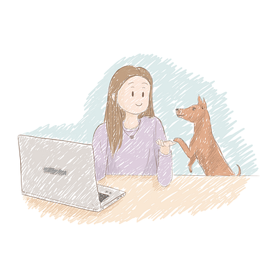 Extra cute cute dog cute drawing design digital digital drawing digital illustration digital sktech dog freelancer illustration laptop sketch soft colors traditional illustration work at home working