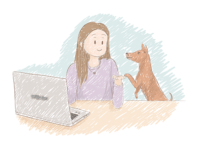 Extra cute cute dog cute drawing design digital digital drawing digital illustration digital sktech dog freelancer illustration laptop sketch soft colors traditional illustration work at home working