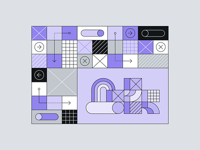 Content Creation bento content design digital art geometric graphic design grid icons illustration line minimal monochrome shapes simple