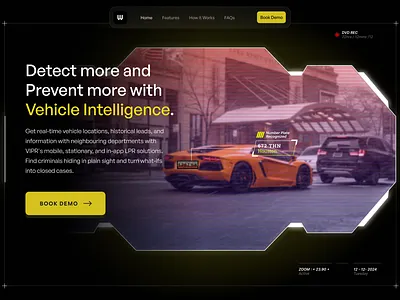Vehicle Intelligence Landing Page: Concept ai and security landing page vehicle intelligence