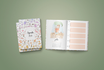 Agenda agenda book calendary cute cute illustration design digital illustration editorial design graphic design illustrated agenda illustration illustration book sketch soft colors