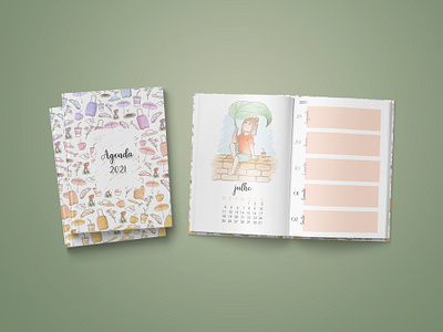 Agenda agenda book calendary cute cute illustration design digital illustration editorial design graphic design illustrated agenda illustration illustration book sketch soft colors