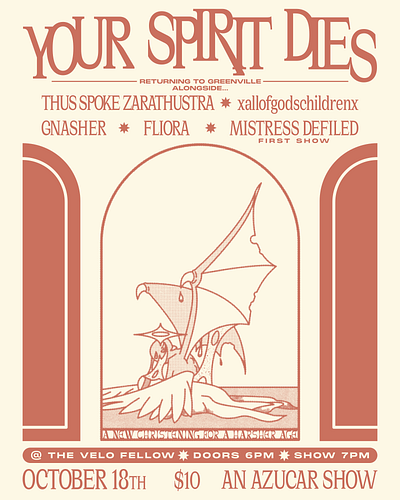 Your Spirit Dies - Benefit Show for Western NC Flyer flyer graphic design illustration poster design