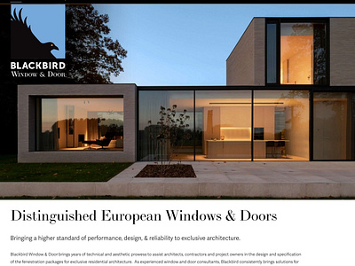 Blackbird Window & Door branding graphic design ui website design