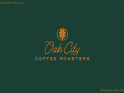 Clean Coffee Oak Logo coffee brand identity coffee logo leaf coffee bean logo design oak city oak city coffee roasters oak leaf logo roasting logo