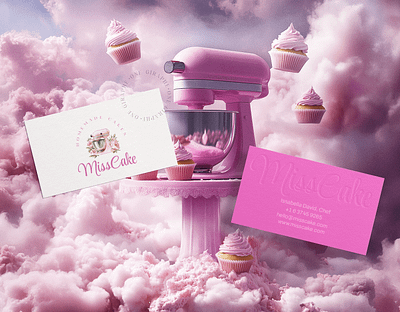 Miss Cake - KitchenAid Premade Logo cake cake logo cupcake cupcake logo kitchenaid logo logo design misscake pink logo