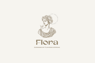 Flora - Goddess Premade Logo feminine logo goddess goddess logo logo design logo designer statue logo woman woman logo