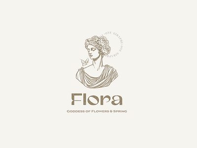 Flora - Goddess Premade Logo feminine logo goddess goddess logo logo design logo designer statue logo woman woman logo