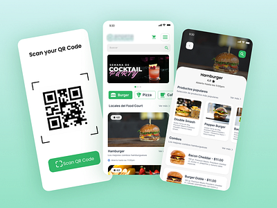 Food Court app streamlining orders with QR codes design food food court qr code ui user interface