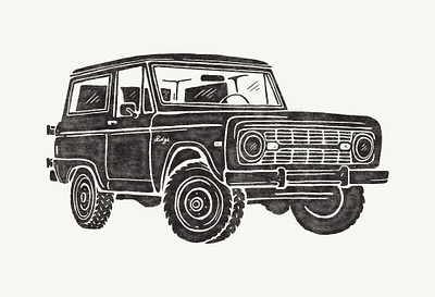 Bronco Illustration design draw drawing graphicdesign illustration ink old oldschool truck vectorart vintage