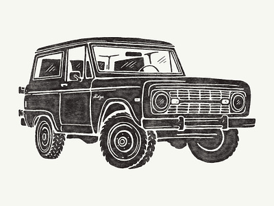 Bronco Illustration design draw drawing graphicdesign illustration ink old oldschool truck vectorart vintage