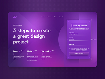 adobe xd landing page hero section adobe clean design hero landing login signin ui ux web webdesign website