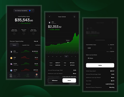 Defi Portfolio Management blockchain decentralized finance defi design uidesign uiux uiuxdesign uxdesign