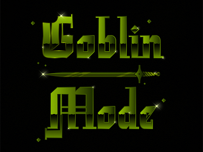 Goblin Mode 80s type design fantasy fantasy illustration fantasy type geometric goblin goblin mode green lord of the rings retro type sci fi science fiction sword type type design typography vector vintage type