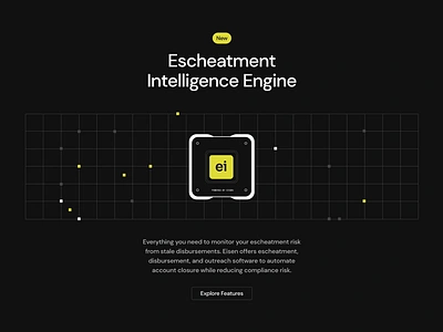 Escheatment Intelligence Engine branding database dot illustration layout processor ui web