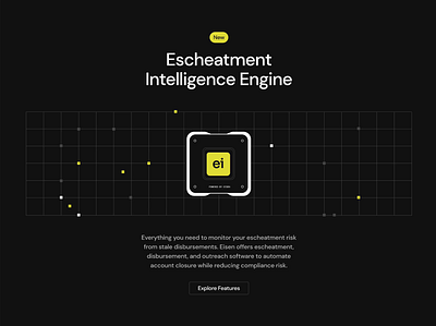 Escheatment Intelligence Engine branding database dot illustration layout processor ui web