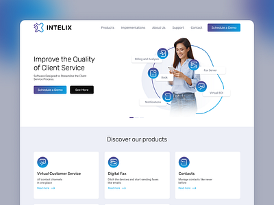 Intelix clean layout creative website design it it company website modern service ui ux we webdesign