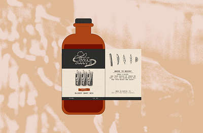 Boot Scoot'n bloody mary bloodymary boot bottle branding cocktail cocktails cowboy cowboy boot gin hot sauce illustration kitchen mixer outdoors retro rodeo simple vodka western