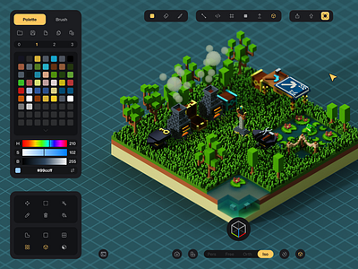 Magica Voxel - UI Redesign - 3d app design figma flat ui ux voxelart