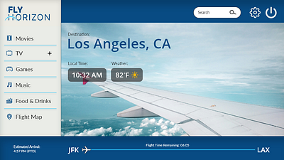 In Flight Entertainment System design graphic design ui ux