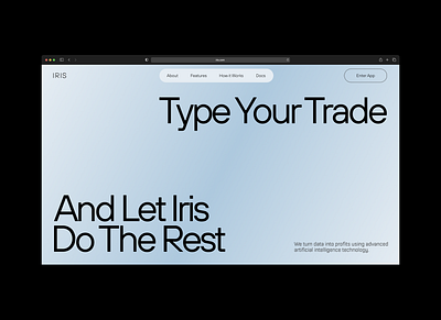 IRIS - your solution for smart trading ai crypto crypto trading cryptocurrency graphic design invest investment landing landing page platform startup trade trading web web design website website design